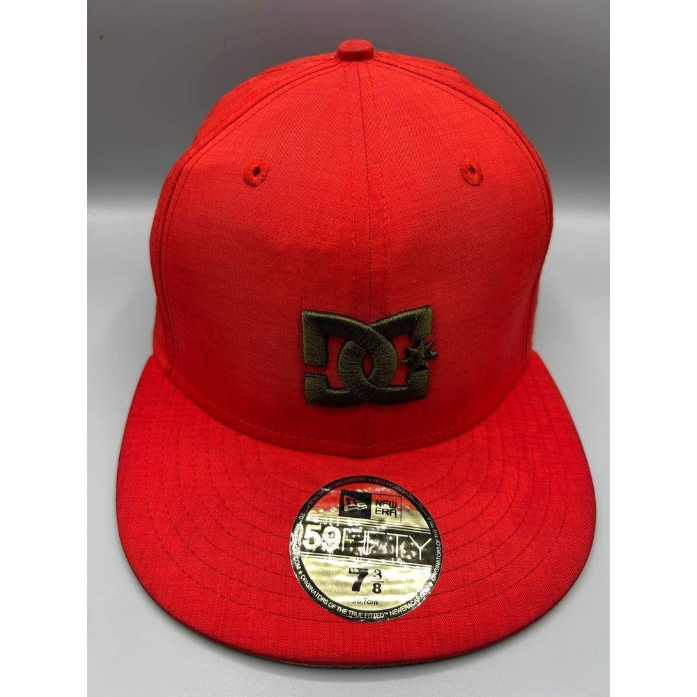 DC‎ Shoes Hat Men 7 3/8 Red Embroidered 59Fifty New Era Fitted Cap